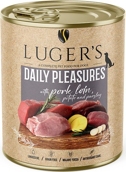 Karma mokra dla psa Luger's Daily Pleasures ze schabem wieprzowym, ziemniakiem i pietruszką 800 g