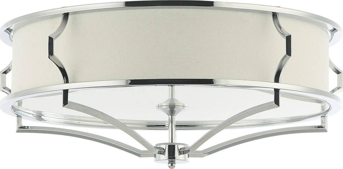 Lampa sufitowa Orlicki Design Klasyczna LAMPA sufitowa Stesso PL Cromo L Orlicki Design abażurowa OPRAWA plafon okrągły biały kremowy