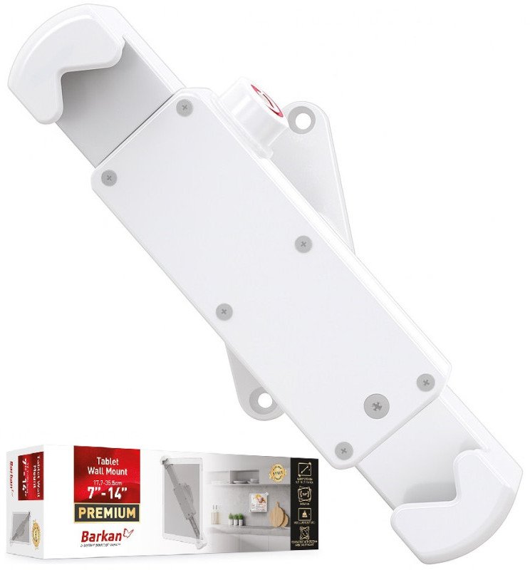 Uchwyt Barkan do tabletu 7-14" obrotowy 360 ścienny biały