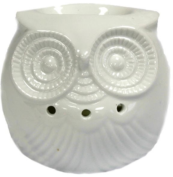 Białe kominki zapachowe - Niska sowa