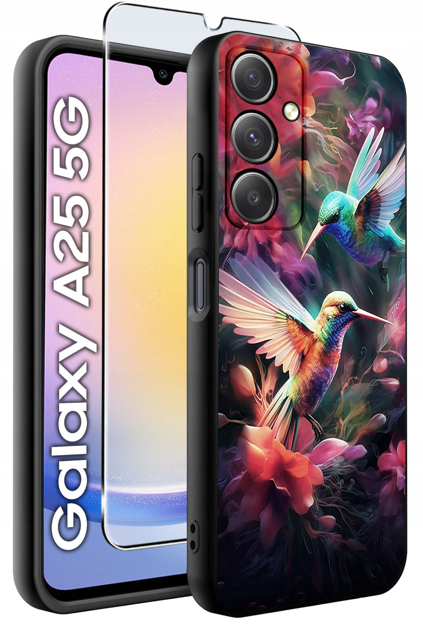 ETUI do Samsung A25 5G WZORY | SILIKONOWE MATT CASE + SZKŁO HARTOWANE 9H