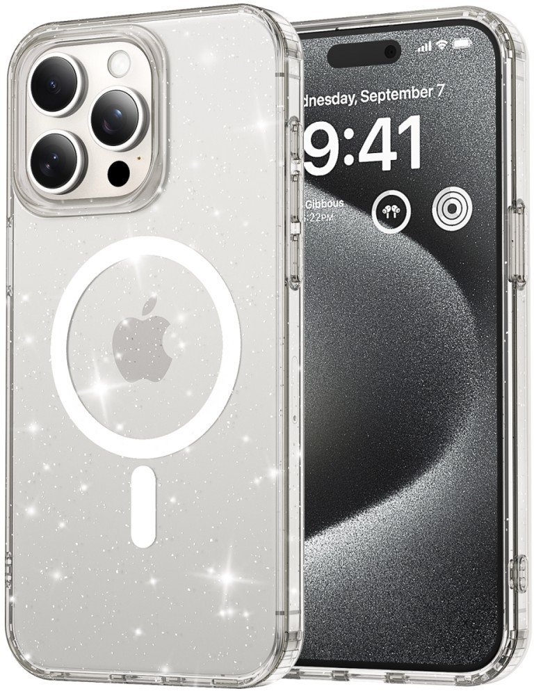 Etui brokatowe Supero Tpuacrylic Magsafe do iPhone 16 Pro Max, przezroczyste