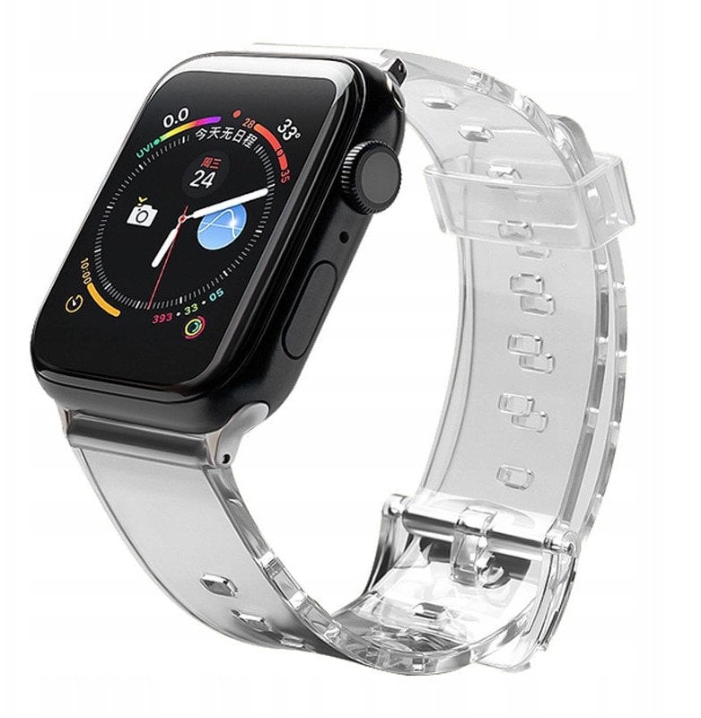 Pasek silikonowy bransoleta bransoletka Strap Light do zegarka Apple Watch 42 / 44 mm - czarny