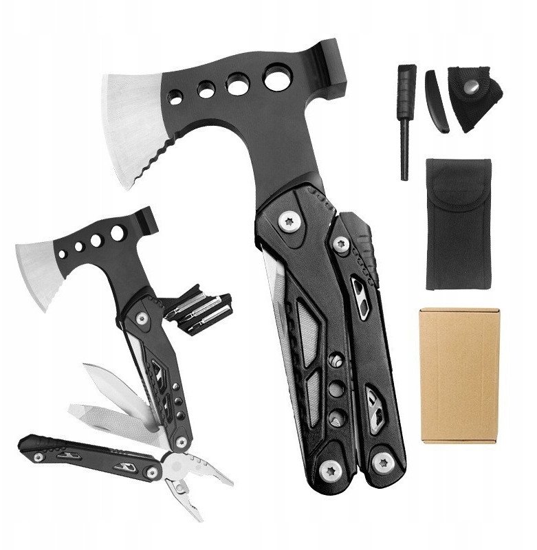Multitool TAKTYCZNY Narzędzie WIELOFUNKCYJNE Siekierka 17 w 1 Porządny