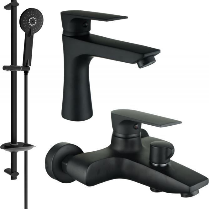 Bateria wannowa Mexen Mexen Axel DB40 zestaw wannowy, czarny - 73803DB40-70