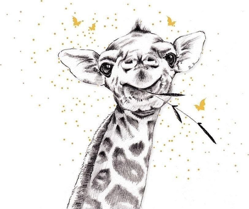 Clear Creation Karnet Złocony kwadrat CL3804_BL Żyrafa