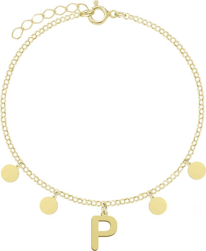 Radziszewska Jewellery Pozłacana Bransoletka Litera Inicjał
