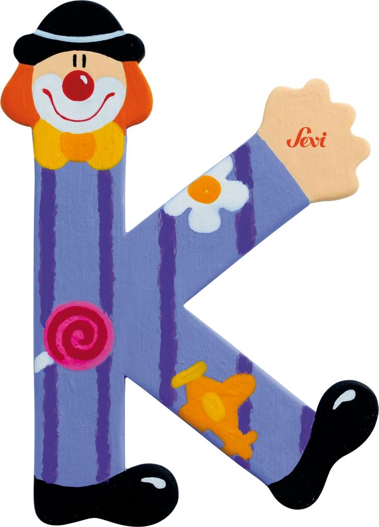 Sevi Drewniana literka K, Klaun (81747)