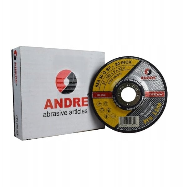 ANDRE TARCZA DO SZLIFOWANIA METALU 125 x 6,0mm INOX PRO LINE 95A30QBF