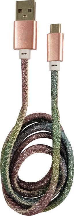 Kabel USB LC-Power USB-A - microUSB 1 m Wielokolorowy (31332D)