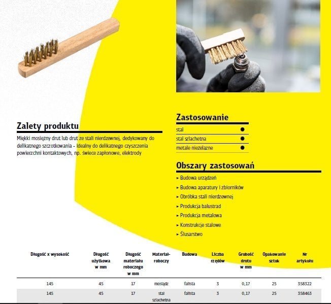 Klingspor K.SZCZOTKA DO ŚWIEC ZAPŁONOWYCH BHZ600 DRUT NIERDZEWNY