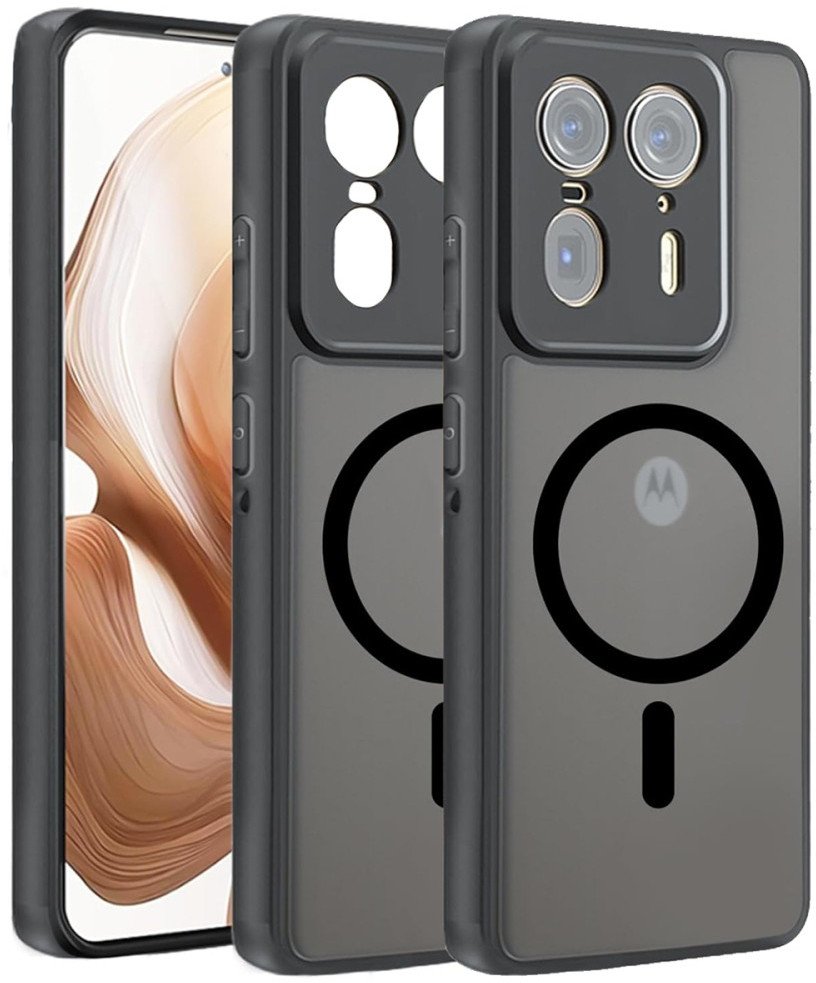 Matowe etui Supero Magmat Magsafe do Motorola Edge 50 Ultra, czarne