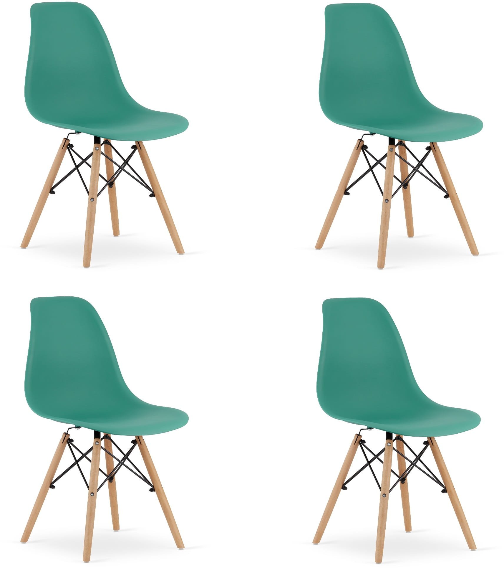 Krzesło OSAKA zielone / nogi naturalne x 4