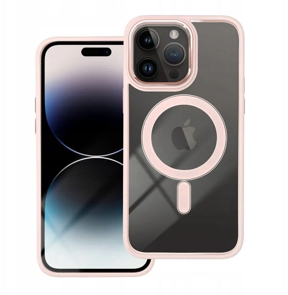 Futerał COLOR EDGE MAG COVER kompatybilny z MagSafe do IPHONE 15 Pro Max różowy