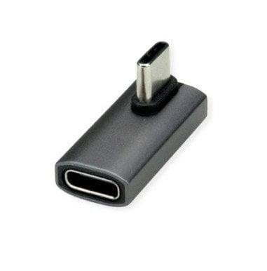 Adapter ROLINE, USB4 Gen 3x2, aluminiowy, obracany o 90°, typ C, M/F, srebrny
