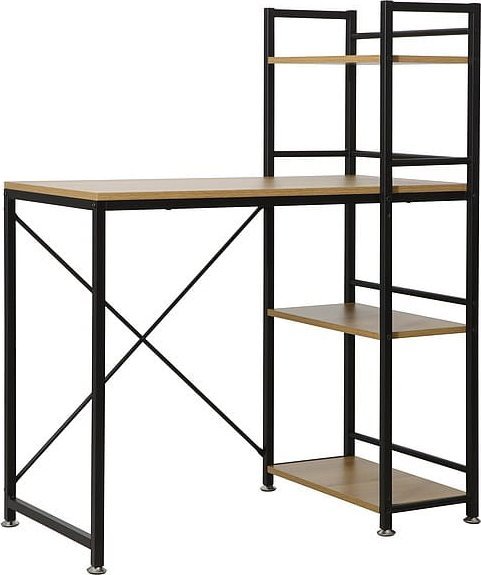 Biurko Signal Biurko loftowe z półkami B-036 dąb/czarny