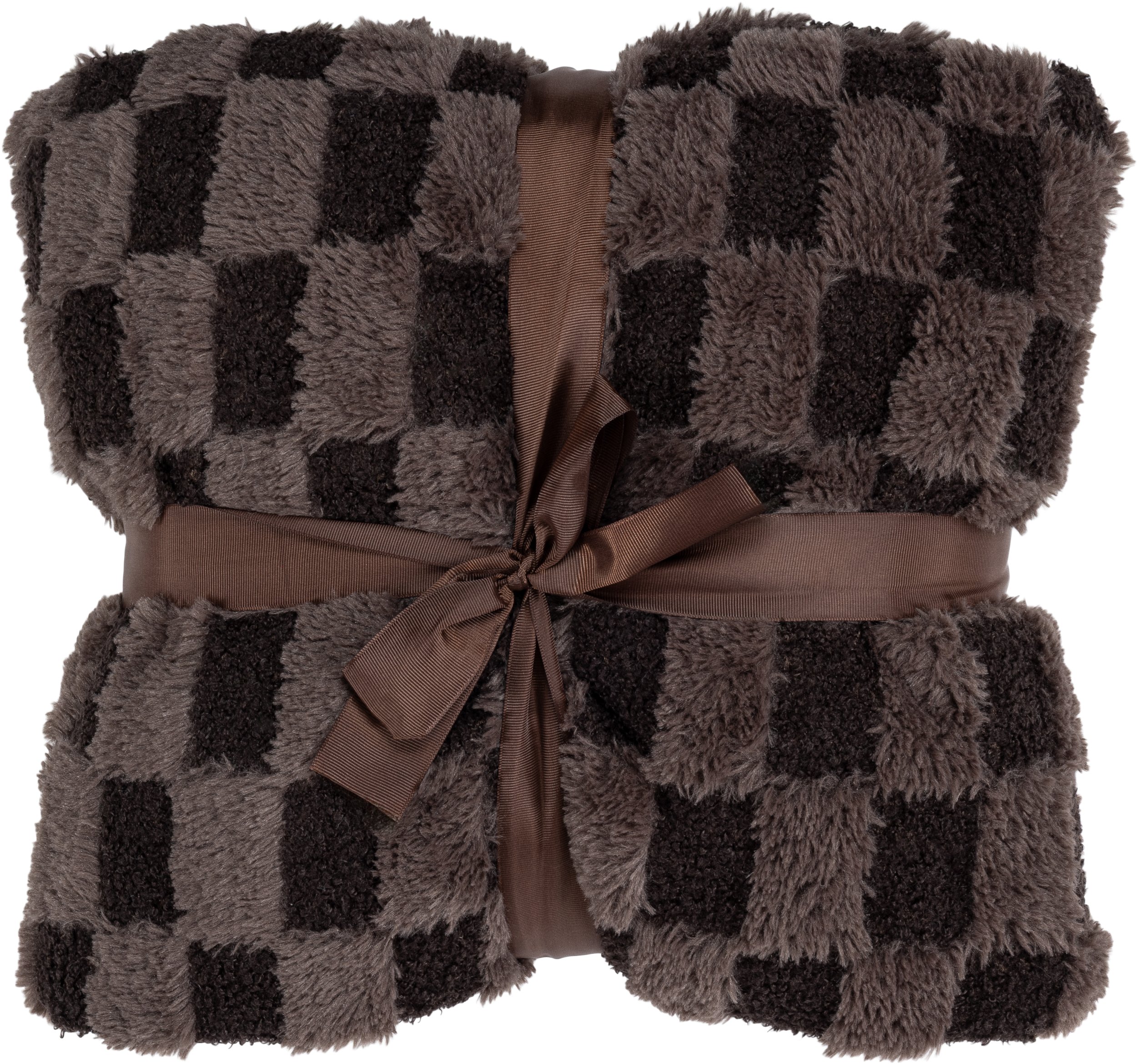 BLANKET MINK CHESS 150X200 CM BROWN