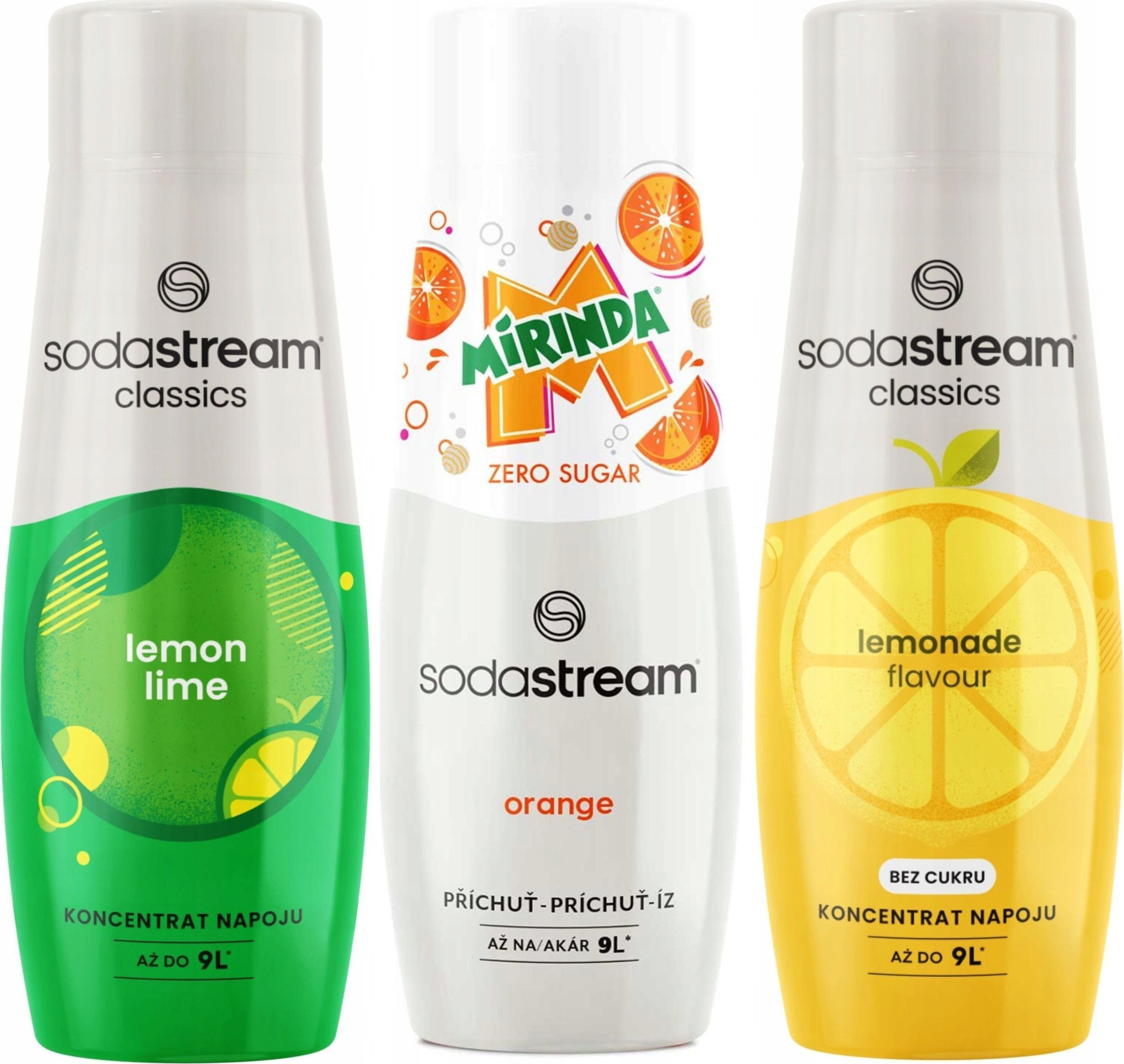 Syrop do saturatora SodaStream Lemon Lime + Mirinda Zero + Lemonade