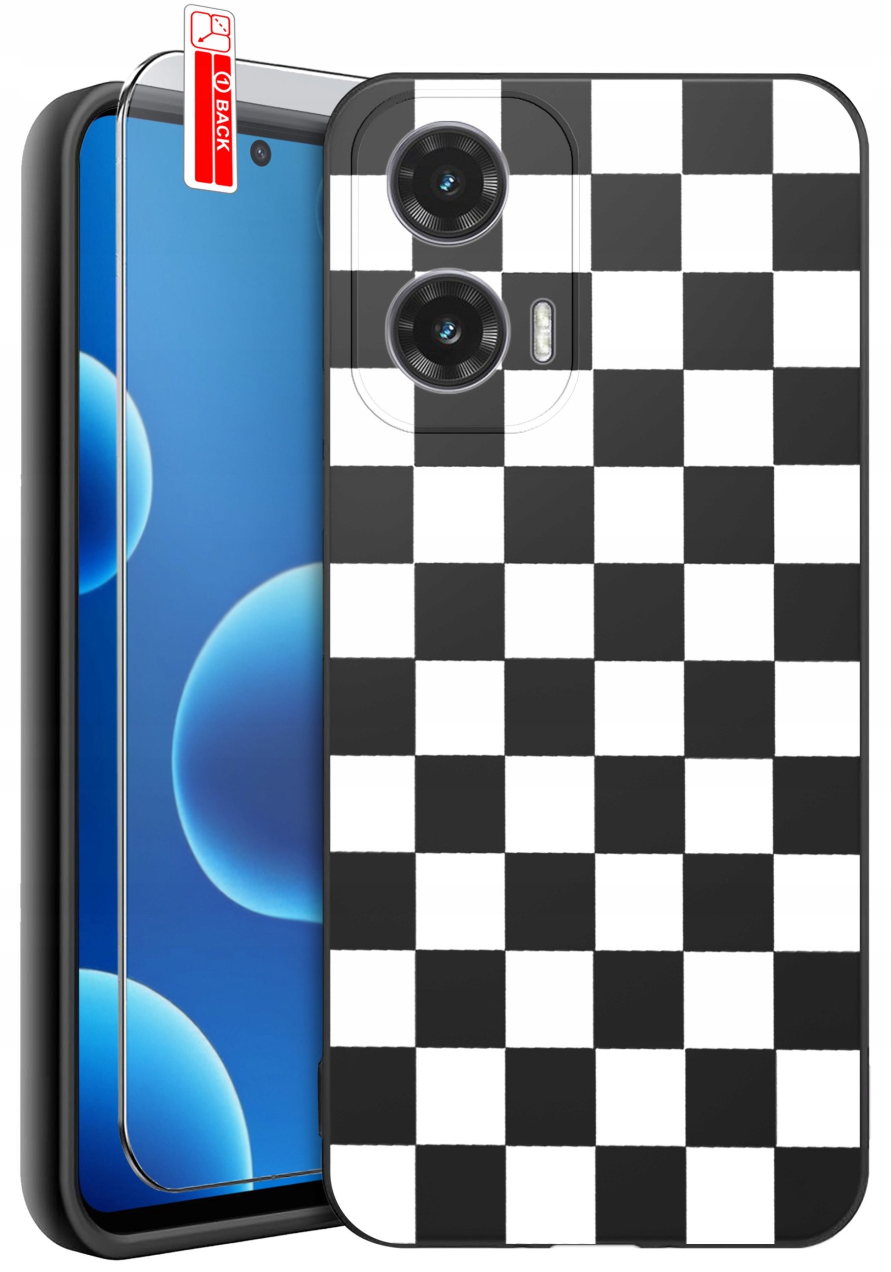 ETUI do Motorola Moto G45 5G | WZORY | SILIKONOWE MATT CASE + SZKŁO 9H