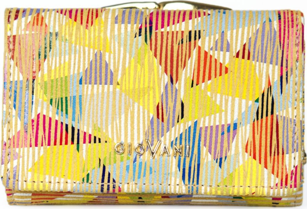 Giovani Skórzany portfel damski domenica - giovani (rfid), w trójkąty