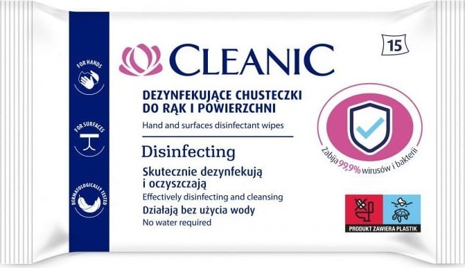Cleanic Chusteczki dezynfekujące do rąk i powierzchni Cleanic