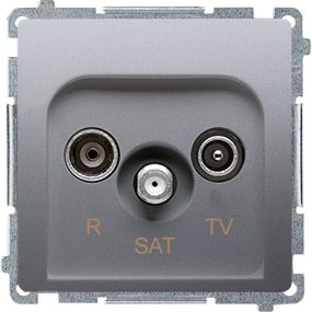 Kontakt-Simon Gniazdo antenowe Simon Basic R-TV-SAT przelotowe 10dB inox (BMZAR-SAT10/P.01/21)