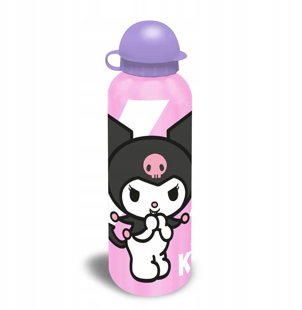 Butelka aluminiowa / bidon / korek niekapek / Kuromi / różowa