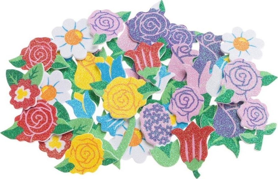 Naklejki z pianki Kwiatki 33szt