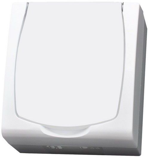 Ospel Madera Gniazdo hermetyczne pojedyncze z/u IP44 klapka biała (GNH-1NZw)