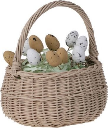 WickerPL Decor OKRĄGŁY WIKLINOWY WIELKANOCNY KOSZYK DLA DZIECKA :15 H 10/20 CM