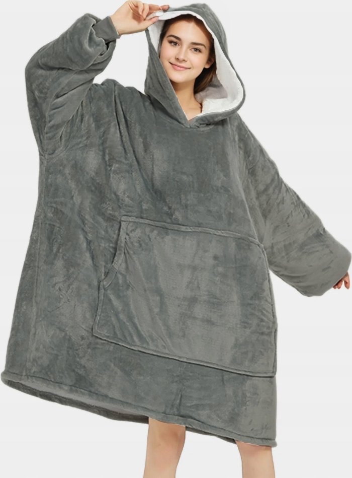 ZOLTA Ciepły koc TV Bluza z rękawami Narzuta Szlafrok 160x85