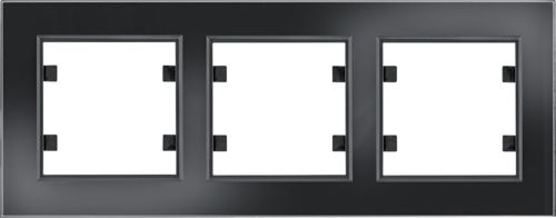 Hager Lumina passion ramka 3-krotna pozioma szklana czarna (WL9231)