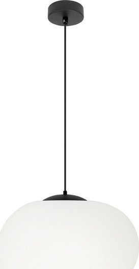 Lampa wisząca Candellux STONES lampa wisząca czarny 25cm 1x40W E27 klosz biały 31-35134