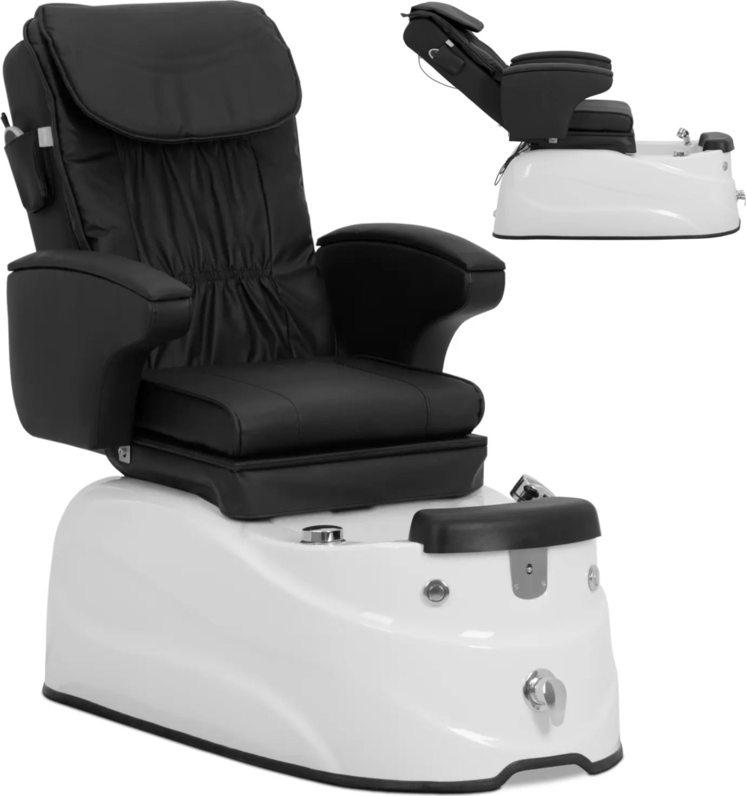 Physa Fotel podologiczny do pedicure z funkcją masażu brodzikiem - czarny Fotel podologiczny do pedicure z funkcją masażu brodzikiem - czarny