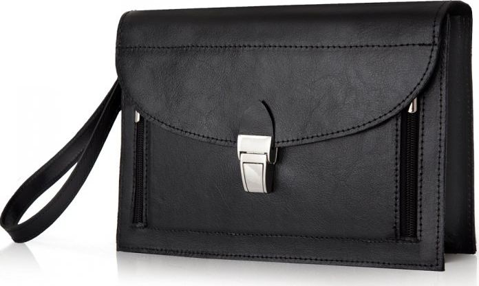 Solome CZARNA SKÓRZANA POLSKA SASZETKA LISTONOSZKA SOLOME