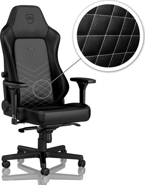 Fotel Noblechairs HERO - czarny/platynowa biel (GAGC-117)