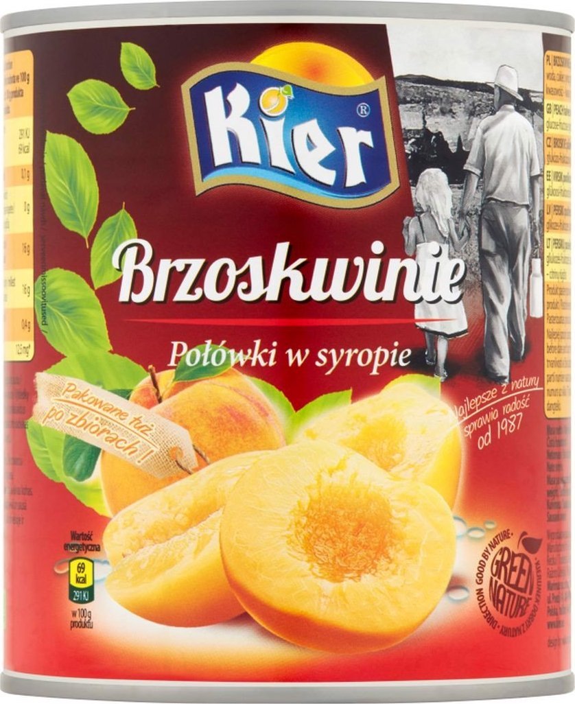 KIER Kier Brzoskwinie połówki w syropie 820 g