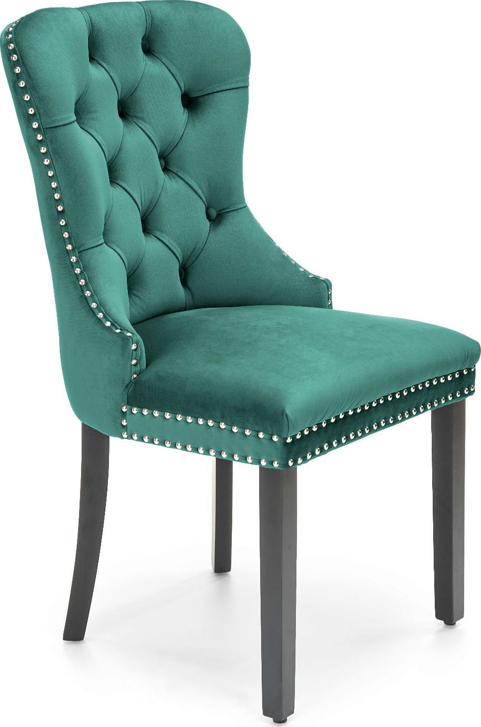 Halmar WNĘTRZARSKIE MIYA krzesło czarny / tap: ciemny zielony