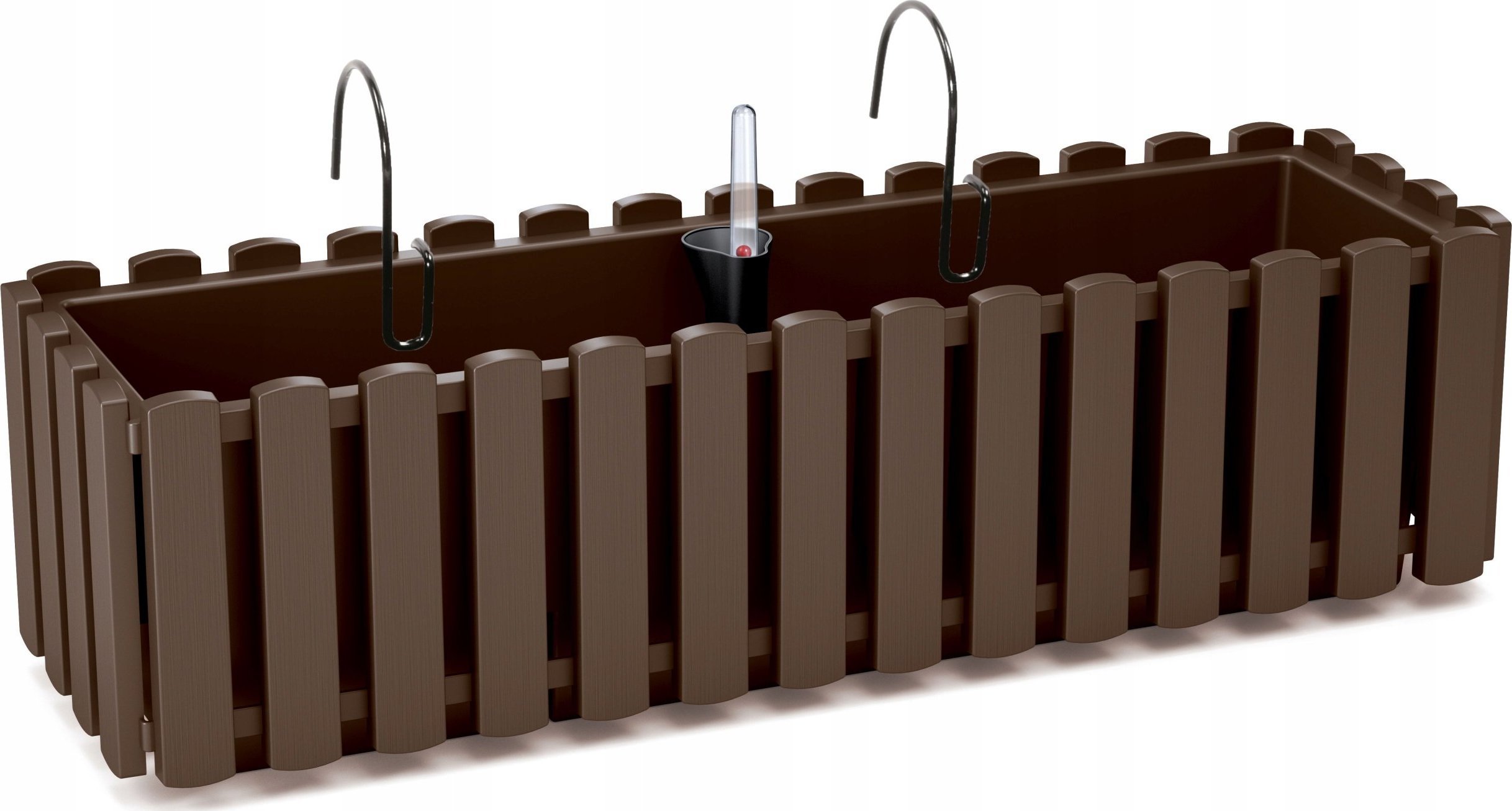 Prosperplast Skrzynka balkonowa BOARDEE FENCYCASE DDEF600W-R222, Doniczka na balustradę 58x18 cm, Kolor Brąz, Prosperplast