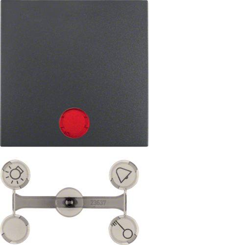 Hager Klawisz do łączników kwadratowy BX pojedynczy antracyt mat (16211606)