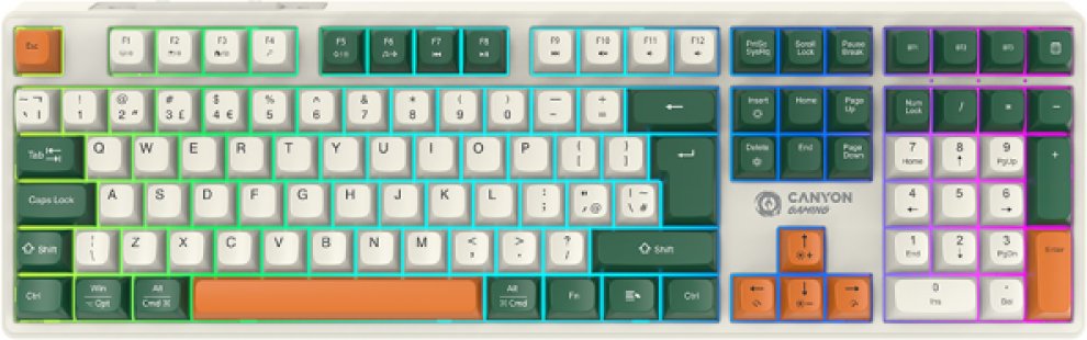 CANYON keyboard Shadder GKW-11 Mech RGB UK/US Wireless White