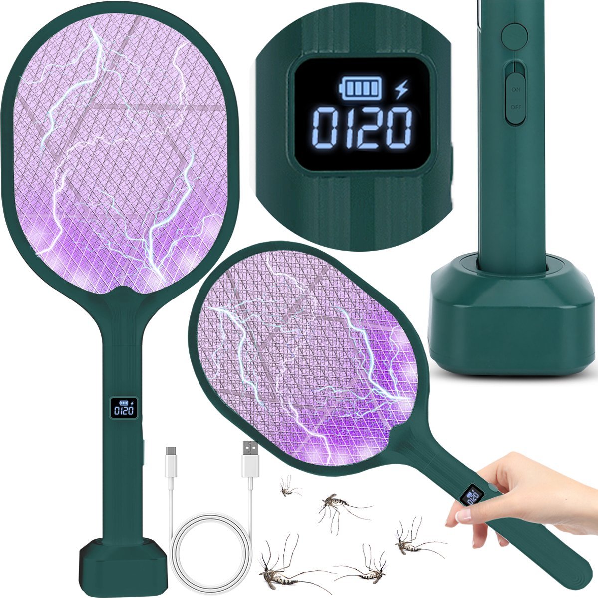 Heckermann Elektryczna packa na owady Heckermann WD-957 Zielona