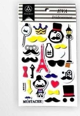 Stiker z elementami z pianki z lekkim brokatem