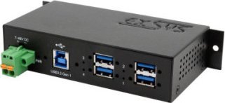 Exsys EXSYS EX-1185HMVS-2 4-portowy metalowy USB 3.2 Gen1 z ochroną przeciwprzepięciową 15KV ESD