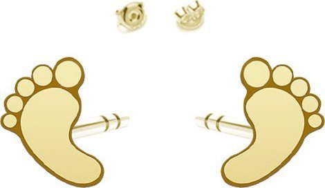 Radziszewska Jewellery Stópki Kolczyki srebro pozłacane