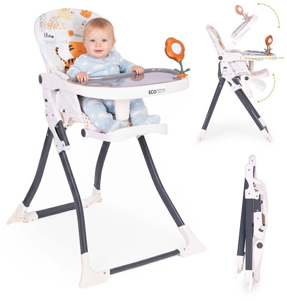 Fotelik krzesełko do karmienia dzieci składane + zabawki ECOTOYS EDUKAMP