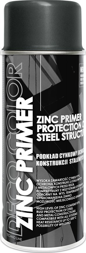 DECO COLOR Cynk ocynk w sprayu podkład 97% cynku ZINC PRIMER