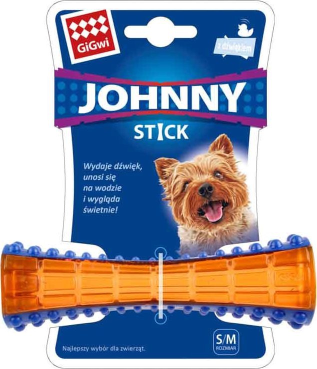 Gigwi Johnny Stick piszczałka dla psa kolor niebiesko-pomarańczowa