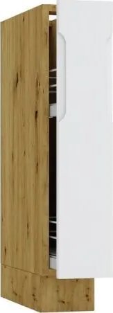 Stolkar Szafka kuchenna stojąca CARGO ISABEL D15 szary mat/dąb artisan z koszem STOLKAR