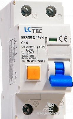 LCTec Wyłącznik różnicowoprądowy C 10A 30mA 1P+N EBS9BLN